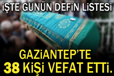 Gaziantep'te Vefat Edenler.